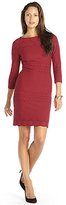 Thumbnail for your product : Julia Jordan deep red textured stretch 3/4 sleeve 'Rio' dress