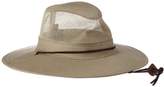 Thumbnail for your product : Dorfman Pacific Men's Brushed Twill-and-Mesh Safari Hat with Genuine Leather Trim Beige