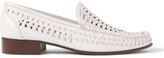 Thumbnail for your product : Saint Laurent Swann Woven Leather Loafers