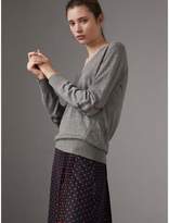 Thumbnail for your product : Burberry Check Detail Cashmere V-neck Sweater