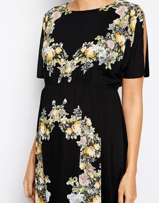 ASOS Maternity Maxi Dress With Floral Placement Print