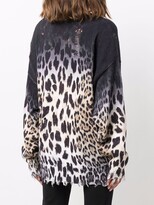 Thumbnail for your product : R 13 Leopard-Print Raw-Cut Sweatshirt