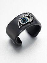 Thumbnail for your product : Stephen Webster Crystal, Sterling Silver & Resin Pave Envy Eye Cuff Bracelet/Blue