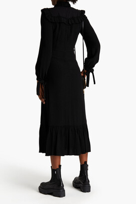 Marc Jacobs Paneled Swiss-dot hammered satin-jacquard midi dress