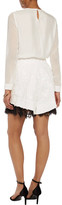 Thumbnail for your product : Zimmermann Mischief Lace-Paneled Embroidered Linen Shorts