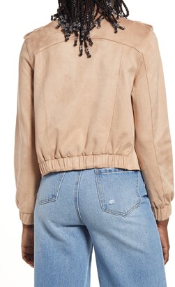 Blank NYC Faux Suede Moto Bomber