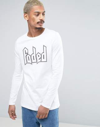 ASOS Longline Long Sleeve T-Shirt With Faded Print