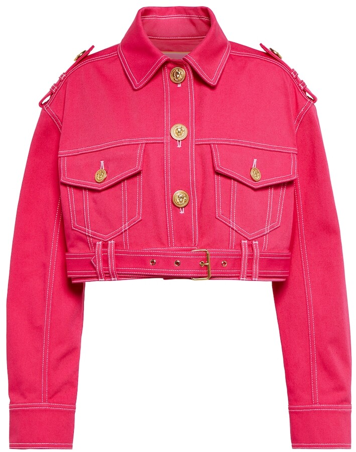 bright pink cropped jacket