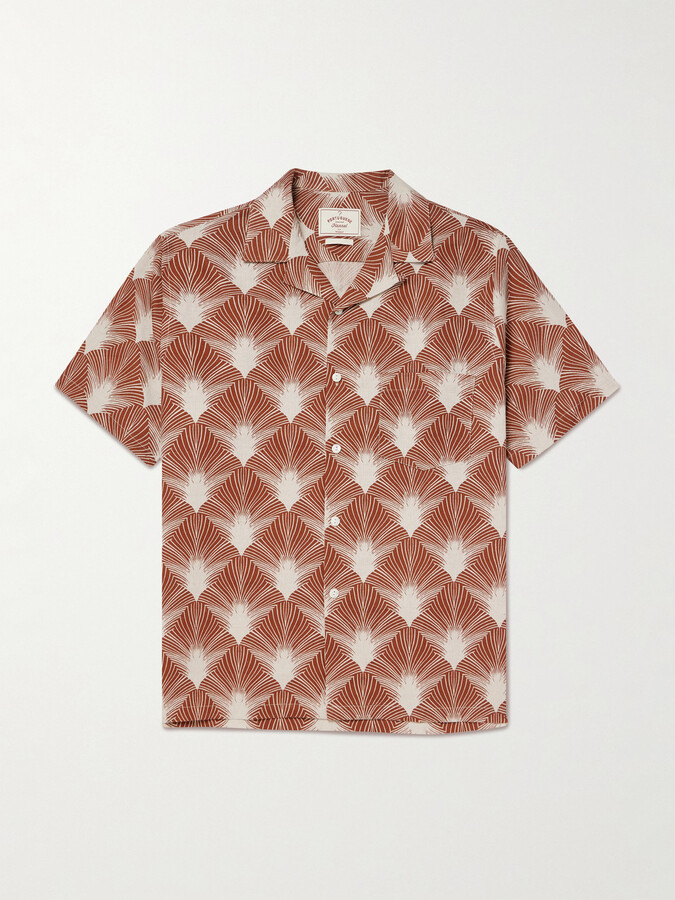 Portuguese Flannel Feathers Printed Linen and Cotton-Blend Shirt