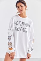 Thumbnail for your product : Junk Food Clothing Pro-Cat Pro-Feminism Long Sleeve Tee