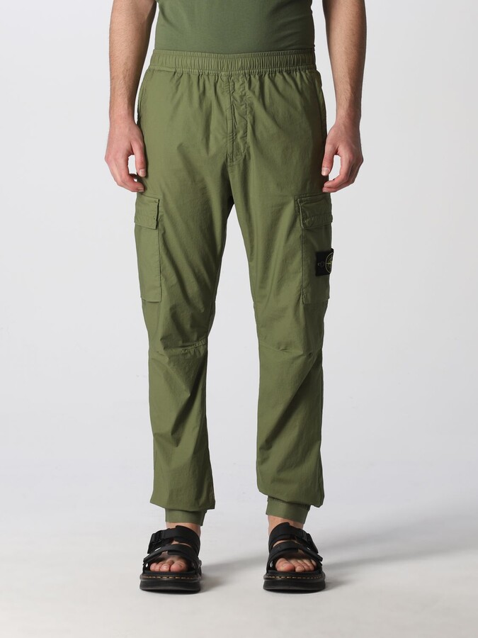 Homme en coton organique Coupe Slim Pantalon Cargo-léger vert olive fashion Cargo pa 
