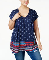 Thumbnail for your product : Eyeshadow Trendy Plus Size Handkerchief-Hem Top
