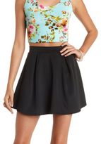 Thumbnail for your product : Charlotte Russe Pleated High-Waisted Skater Skirt