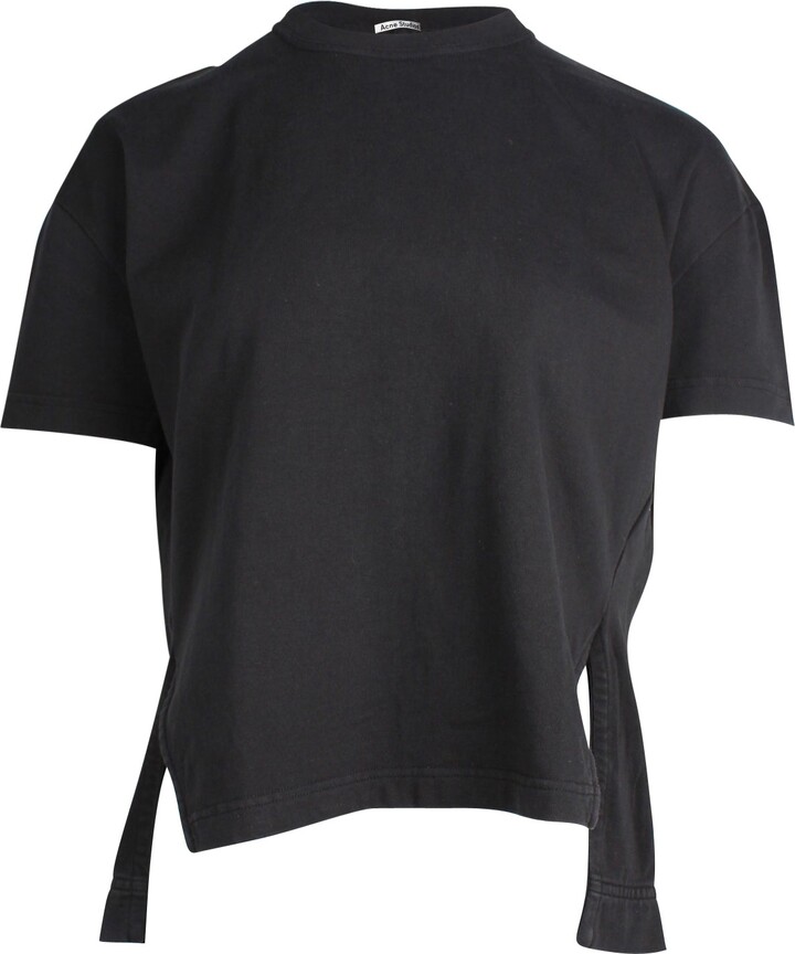 Acne Studios Piani Roundneck T-Shirt in Black Cotton