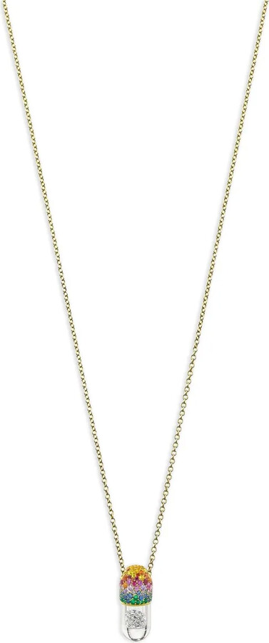 Robinson Pelham 9K yellow gold mini Elixer Energry diamond necklace