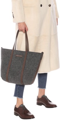 Brunello Cucinelli Leather-trimmed calf hair tote