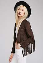 Thumbnail for your product : Forever 21 Faux Suede Fringe Jacket