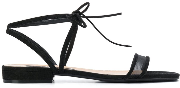 flat strappy sandals black