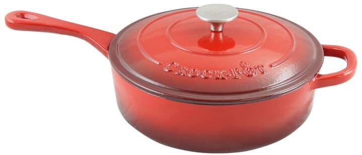Crock Pot Artisan 7 Quart Round Cast Iron Dutch Oven In Scarlet Red : Target