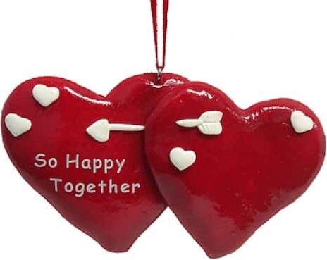 Roman 4.25" So Happy Together Hearts Ornament