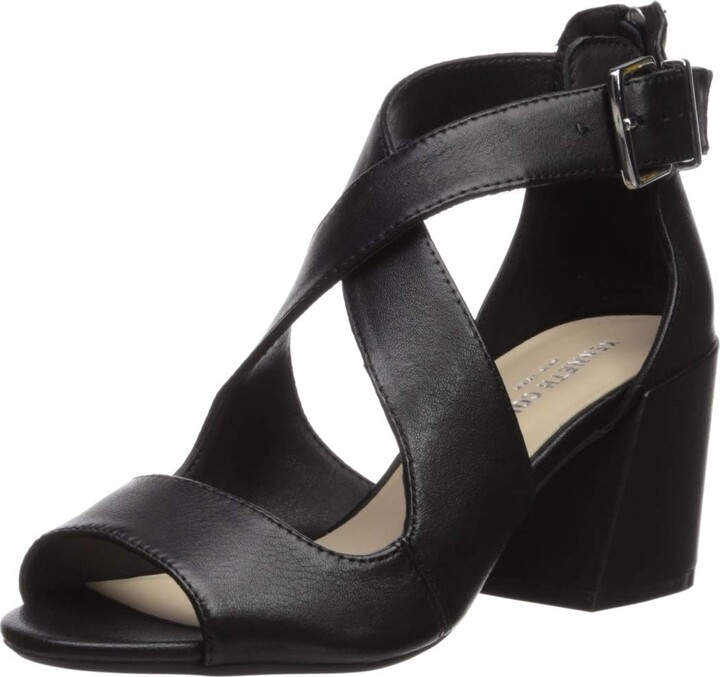 cross strap block heels