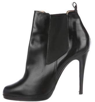 Christian Louboutin Leather Pointed-Toe Ankle Boots