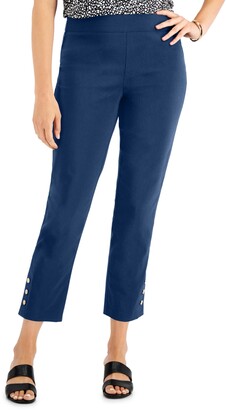 JM Collection Petite Button-Hem Pull-On Pants, Created for Macy's