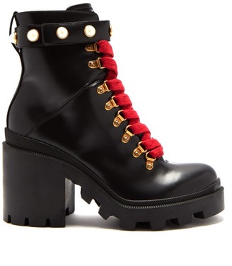 Gucci Lace-up Leather Ankle Boots - Womens - Black Gucci Lace-up Leather Ankle Boots - Womens - Black