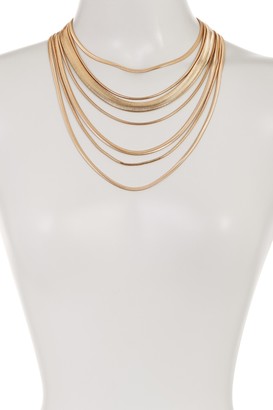 Nordstrom 7 Row Graduated Snake Chain Necklace