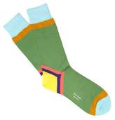 Thumbnail for your product : Paul Smith Colour Block Cotton Blend Socks - Mens - Green