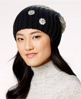 Echo Ombré Embellished Slouchy Beanie