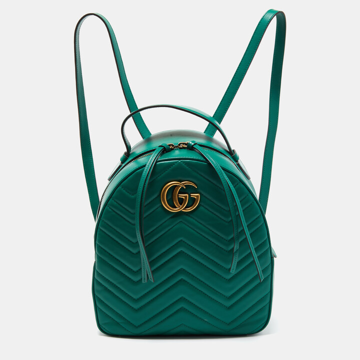 Gucci Green Matelassé Leather GG Marmont Backpack ShopStyle