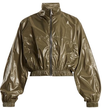 Edward Crutchley Stand-collar Shell Cropped Jacket - Khaki