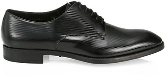 Giorgio Armani Textured Chevron Leather Derby Shoes