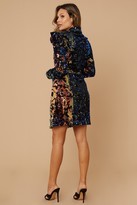 Thumbnail for your product : Little Mistress Avery Navy Velvet Sequin Blazer Mini Dress