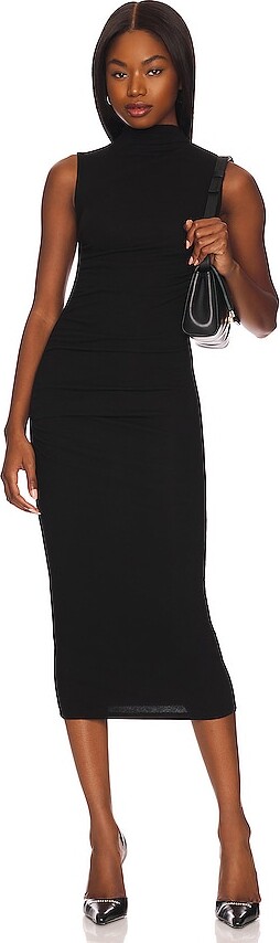 Enza Costa Silk Knit Sleeveless Twist Midi Dress