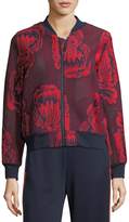Thumbnail for your product : Tory Sport Soho Floral-Embroidered Mesh Bomber Jacket