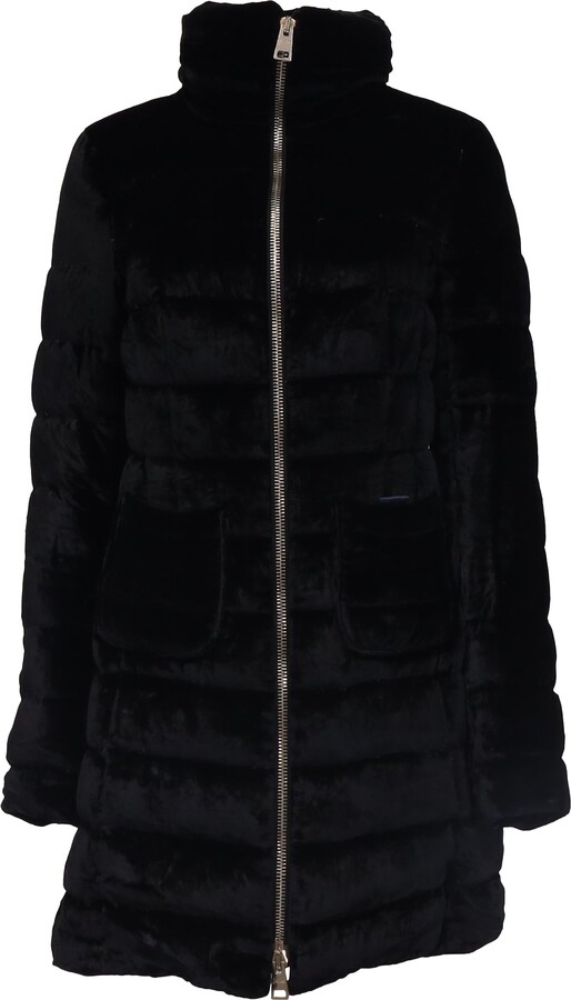 Herno Zipped Puffer Coat in Black Viscose