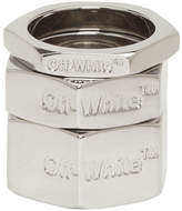 Thumbnail for your product : Off-White Off White Silver Bolt Ring Set