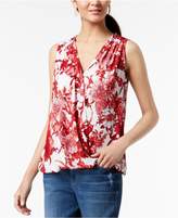 Thumbnail for your product : INC International Concepts Printed Sleeveless Surplice Top, Created for Macy's