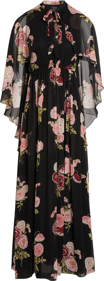 Giambattista Valli Tie-Neck Floral Maxi Dress