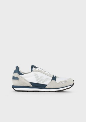 emporio armani suede sneakers with side logo