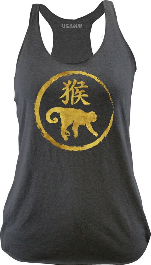 Ladies Original Chinese Zodiac Monkey Racerback Tank Top