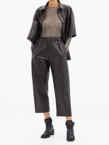 Thumbnail for your product : MM6 MAISON MARGIELA High-rise Cropped Leather Trousers - Black