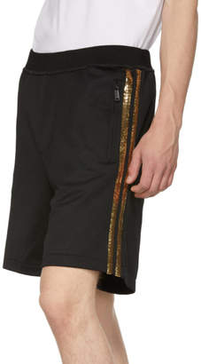 DSQUARED2 Black and Gold Jersey Shorts