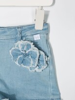 Thumbnail for your product : Il Gufo Floral Appliqué Denim Shorts