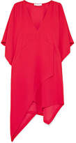 IRO - Ekima Asymmetric Draped Crepe Mini Dress - Red