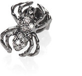 Thumbnail for your product : Sydney Evan Diamond & Black Rhodium-Finished 14K Gold Spider Single Stud Earring