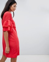 Thumbnail for your product : Vila Keyhole Dress With Tiered Sleeve