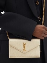 Thumbnail for your product : Saint Laurent Envelope logo Leather Cross-body Bag